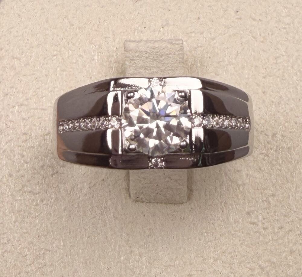 Genuine Moissanite Ring 1 CTTW Size 9.5 GRA Certified